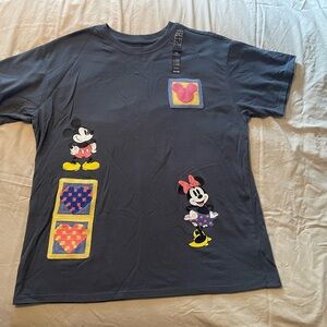 Disney Mickey and Minnie Mouse embroidered Woman’s t-shirt- Dark Gray